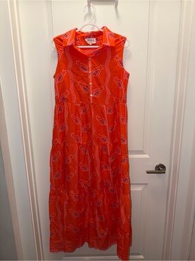 Sleeveless Pink Printed Maxi Dress